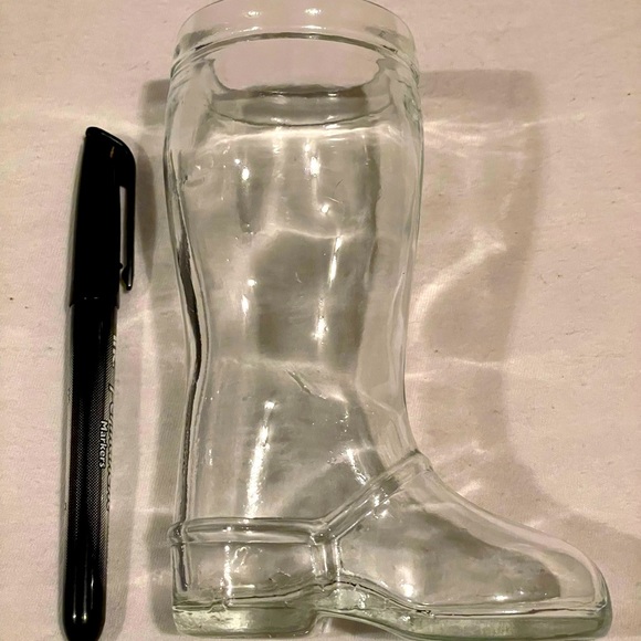 Vintage Clear Glass Boot Shot Glass (1pc) - Picture 1 of 5